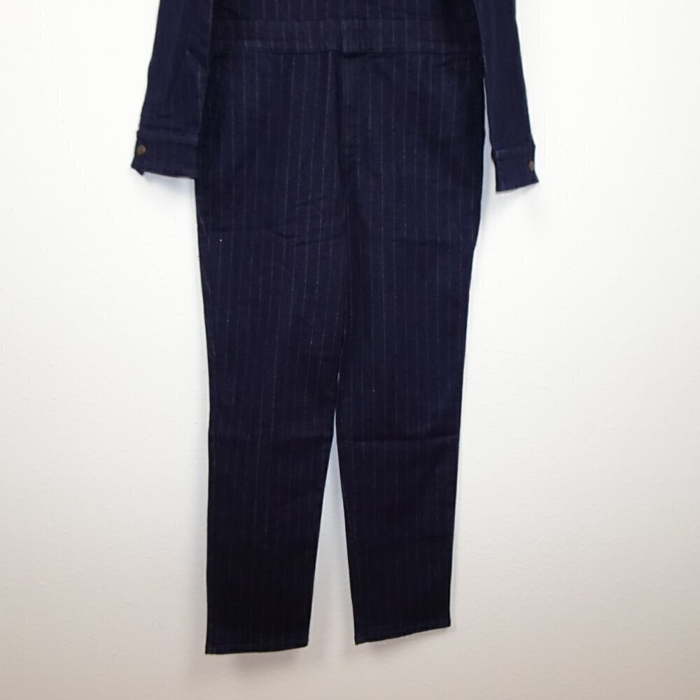Lee Union-Alls Coverall Jumpsuit Women's Size S Blue Metallic Pinstripe - Picture 3 of 12